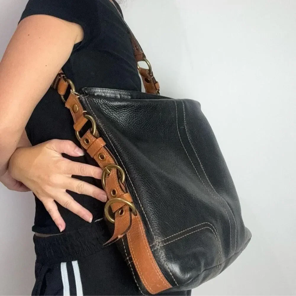 Coach Women's Black and Brown Bag